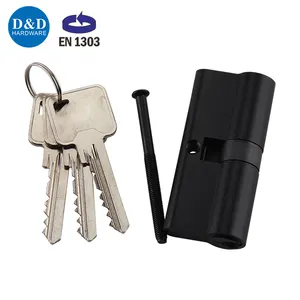 Euro profile BS EN 1303 High Security 6 Pin Black Brass Mortise Lock Master Key Double Cylinder Lock