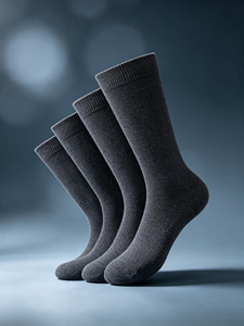 Vente en gros de chaussettes <span class=keywords><strong>pour</strong></span> enfants en <span class=keywords><strong>coton</strong></span> <span class=keywords><strong>100</strong></span>% - 4 paires - Tricotées - ODM - Taille 27 30 - Anthracite - Product Image 4