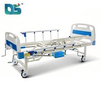 Lit médical manuel 5 fonctions pour clinique et hôpital, avec poteau porte-perfusion et matelas – Vente en gros usine à prix abordable