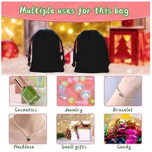 Sac en velours à cordon de serrage en gros 2700407, faible MOQ, impression de logo, sac d'emballage cadeau personnalisable, sac à bonbons de mariage, souvenir pour invités - Product Image 3