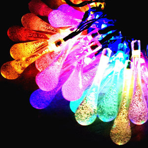 Led 문자열 조명 야외 50leds 물 드롭 태양 요정 문자열 조명 크리스마스 휴일 실내 결혼식 장식 조명 8 모드 - Product Image 2