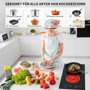 Cuisinière infrarouge commerciale intégrée VBGK 220V 2 brûleurs, panneau en verre céramique, commande tactile par capteur, 9 niveaux de chauffage, sécurité enfant - Product Image 5
