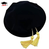 Bonnet de doctorat de luxe en velours noir avec cordon doré, style britannique Beefeater, vente en gros