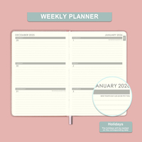 Agenda Semanal de Bolsillo Prolead 2026, Espiral A5, Logotipo en Lámina Dorada, 100% Ecológica, Portátil, Diseño Personalizado, 80 Hojas