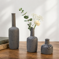 Ensemble de vases à fleurs en céramique gris rustique de style nordique, glaçure mouchetée, durable, pour mariage, centre de table, décoration de la maison