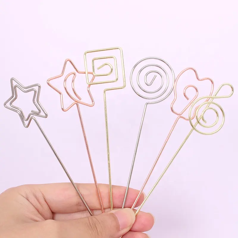 Decoration Accessories Eco-friendly Cake Cutting Memo Clips Stand Place Card Holder Note Photo Clips Holder