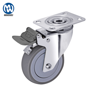 3/4/5 Zoll mittelschwere TPR-Rollen mit 304 Edelstahls ockel, 100-130kg Unterstützung, Single Bearing Design <span class=keywords><strong>Caster</strong></span> - Product Image 1