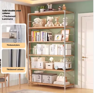Adjustable Modular Heavy Duty <b>Acrylic</b> Open <b>Shelving</b> Unit with 3-Tier Floor Bookshelves and Balcony/Living Room Storage Racks - Product Image 3