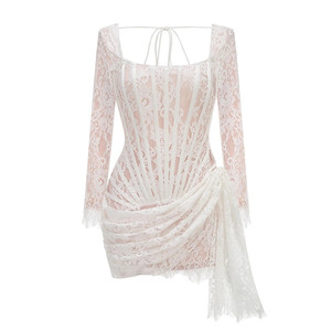 Mini abito in pizzo Sexy senza spalline - Product Image 4