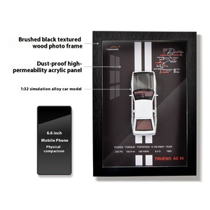 Laikeng 3D Frame Hanging Painting Alloy Car Model 1:32 3D Stereoscopic Fashion Collectible Home Decor Unisex Plastic Material - Product Image 1