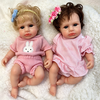 Poupée Reborn en Silicone de 30 cm avec Corps Souple, Yeux Ouverts, Cheveux Variés, Jouets pour Enfants, Cadeau de Noël