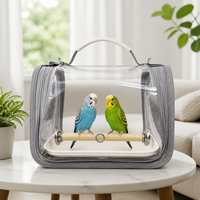 Sac de transport rectangulaire transparent en plastique pour perroquet, ventilé, respirant, portable, pour petits oiseaux, lézards, cage extérieure pour animaux de compagnie