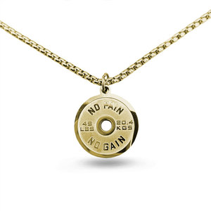 Collier pour homme en acier inoxydable 316 plaqué or 14k 18k, résistant à l'eau et inaltérable, avec pendentif haltère sportif - Product Image 6