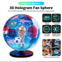 Nuevo Ventilador Holográfico de 50cm, Mini Proyector LED Esférico de 360°, Bola LED para Interiores, OEM para Eventos y Tiendas