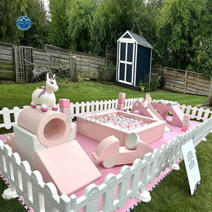 맞춤형 파스텔 핑크 소프트플레이 실내 놀이터 장비 (학교 또는 가정용, 나무, 폼, 플라스틱 소재, 여자아이 파티용) - Product Image 3