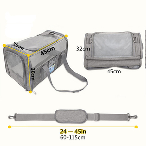 <span class=keywords><strong>Transportín</strong></span> Plegable y Portátil de Nailon Ecológico para Perros y Gatos Pequeños y Medianos, Aprobado por Aerolíneas - Product Image 4