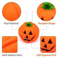 Jouet pour chien en forme de citrouille, jouet à mâcher couineur en vinyle avec motif Jack-o'-lantern pour jeu interactif d'Halloween