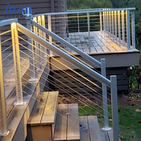 Kit de garde-corps moderne en câble d'acier inoxydable 316, système de main courante extérieur pour balcon et escalier avec outil de sertissage, conception durable pour balcon