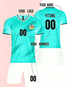 Maillots de football personnalisés de haute qualité avec logo XL, ensembles de vêtements de sport, vente en gros, respirants, col en V, manches courtes, antibactériens - Product Image 4