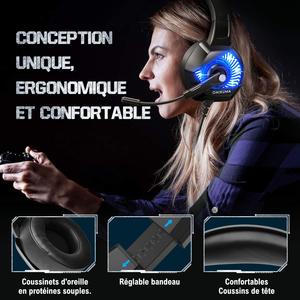 ONIKUMA K6 Casque Gaming pour PS4 Casque PC avec LED RGB Respiration Casque Gamer Compatible con playstation avec Micro - Product Image 5