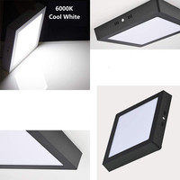 Panneau lumineux Led mince pour plafond Commercial Smd, montage en Surface, carré rond carré 6w 12w 18w 24w 110V /220V