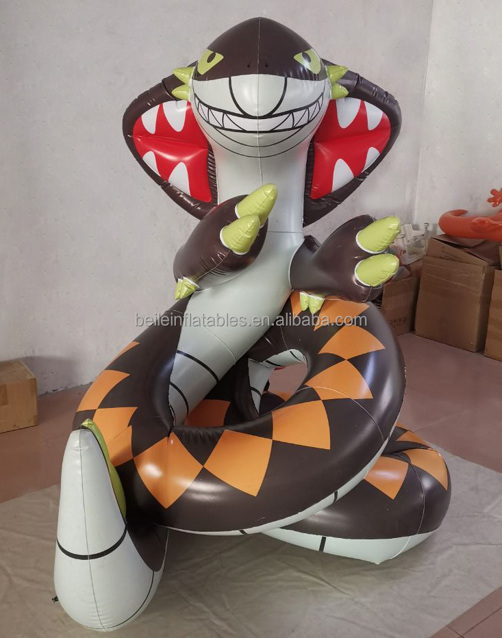 Yunmiao Serpiente Inflable para jardín, 3 Serpiente Falsa Serpiente Realista, Decoraciones Fiesta Flotadores Piscina, Simulación Animal Serpiente Favor Fiesta Flotadores