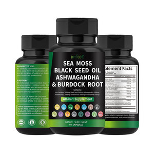 Fairir Natürliches Irisches Moos Schwarzkümmelöl Kapseln, Ashwagandha Klettenwurzel <span class=keywords><strong>Multivitamin</strong></span>-Komplex für Immungesundheit - Product Image 2