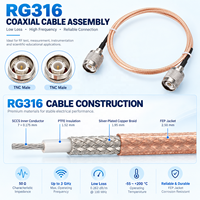 Câble coaxial fin TNC mâle RG316 50 Ohm à conducteur en cuivre, fréquence 0-3GHz, mini-jumper RF pour drone UAV et navigation GPS