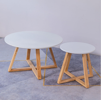 En gros Style Nordique Moderne Conçoit Blanc Petit Intérieur Salon Table Basse Ronde En Bois