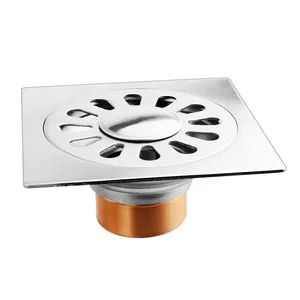 Guida726158 150*150mm Brass Floor Grate Round Anti Odor Floor Drain