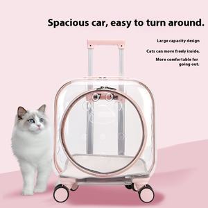 Transparenter Leichter Outdoor-Trolley für Haustiere Geräuscharme Raumkapsel-Form Atmungsaktive Katzen-Transporttasche für Katzen und Hunde - Product Image 3