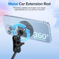 Support magnétique flexible en alliage d'aluminium à mouvement complet 360° pour téléphone portable et tablette, pour vélo, moto, lit, tableau de bord de voiture 17mm