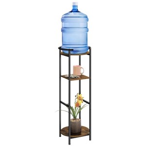 <b>Black</b> wrought iron water bottle storage rack with <b>shelves</b>, living room water dispenser <b>bracket</b>, product storage rack and - Product Image 1