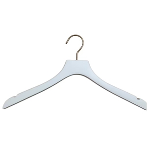 Cintre en <span class=keywords><strong>bois</strong></span> massif à tête plate et base arquée, finition caoutchouc <span class=keywords><strong>blanc</strong></span>, style simple, idéal pour un usage quotidien – Meilleure vente - Product Image 1