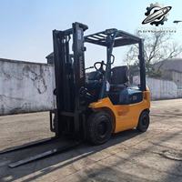 Chariot élévateur diesel Toyota 7FD15 d'occasion en promotion avec moteur 1DZ-2 d'origine, équipement de levage de conteneurs d'entrepôt de 1,5 tonne, certifié CE
