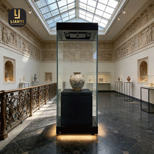 Vitrine minimaliste sur mesure avec verre pleine hauteur, joints invisibles et revêtement anti-reflet avancé pour galerie - Product Image 3