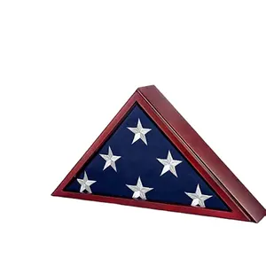 Custom Large Wood Military Medal Shadow Box Frame American Funeral Flag Display Case Stand (the flag is not included)