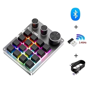 BSSY) 16 toetsen <span class=keywords><strong>3</strong></span> knoppen Mechanisch gamingtoetsenbord USB Bedraad BT/Draadloos Programmering Macro Mini Custom Hot-swap-toetsenbord - Product Image 3