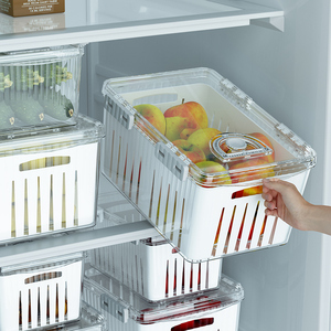 Kitchen Refrigerator Bins Set Fruit Food Home Organizer Fridge Vegetables Fresh Containers Storage Box