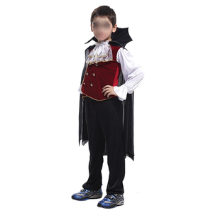 Disfraz de vampiro de Halloween para niños, disfraz de niño, ropa de Príncipe Real Medieval Noble Drácula con capa y colmillos - Product Image 4