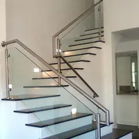 Barandilla de cristal de acero inoxidable para escaleras, poste de barandilla para balcón, columna para exteriores