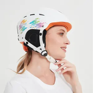 PROPRO Helm Pelindung Kepala, Pelindung Kepala untuk Papan Salju, Ski Air, Ski Salju, Helm Ski Salju dengan Penutup Telinga & Visor