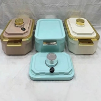 Casserole isotherme élégante de 6 L avec intérieur en acier inoxydable et motif floral doré – Idéale pour les événements et banquets – Boîte de service pour plats chauds