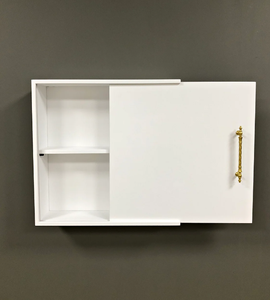 Armoire <span class=keywords><strong>de</strong></span> salle <span class=keywords><strong>de</strong></span> bain personnalisée armoire à pharmacie murale avec couvercle coulissant armoire en bois massif - Product Image 6