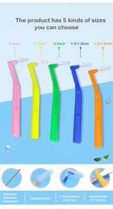 Sikat gigi Interdental berbentuk L ortodontik untuk dewasa sikat gigi bersih dengan kawat baja tahan karat bahan nilon untuk anak-anak - Product Image 5