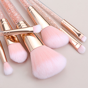Set de 7 Brochas de Maquillaje Rosadas, Pelo Sintético Color Oro Rosa, para Sombra de Ojos, Polvo, Contorno Facial, Kit de Brochas Cosméticas para Mujer - Product Image 3