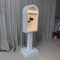 MILE Nouvelle boîte de livre d'or audio blanche avec LED, support de livre d'or audio type cabine téléphonique pour événements de mariage