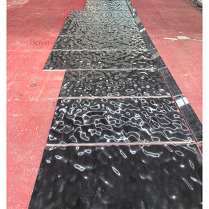 Ubin Lantai Marmer Mewah Bergaya Beralur 3D Permukaan Bergelombang Nero <span class=keywords><strong>Marquina</strong></span> Ubin Marmer Cair Hitam - Product Image 6