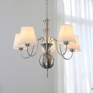 Lustre vintage français rond doré avec ampoule LED E26, commande par interrupteur, 5 têtes, pour chambre, salon, salle à manger - Product Image 2