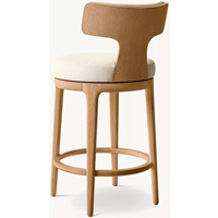 Tabouret de bar pivotant en tissu de style américain en chêne blanc